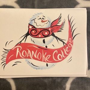 NEW Set of 8 hand drawn Roanoke College notecards - 2006